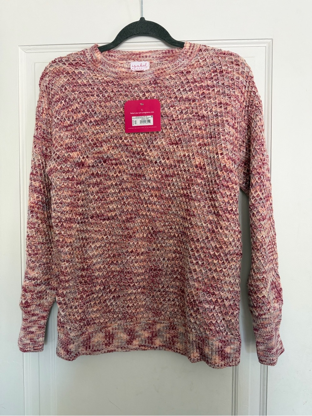 Ingrid & Isabel Pink Multi Knit Maternity Sweater